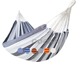 XXL hangmat 2 personen 220x150cm totale lengte 330cm belasting 300kg canvas katoenen hangmat buiten voor tuin binnen kinderbalkon grijze strepen