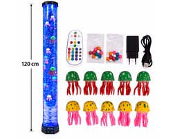 XXL Luxe Kwallen Water Bubbel Zuil met LED Verlichting (120 cm) – Inclusief Zwemmende Kwallen & Bolletjes