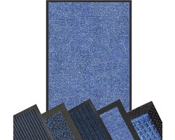 XXL Schoonloopmat Blauw - Antislip Deurmat voor Hal en Entree - Onderhoudsvriendelijk Tapijt (100 x 120 cm)