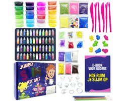 XXL Slijm set - Slijm Maken voor Kinderen - Slijm pakket 128+ Stuks - Glow In The Dark - Slime - Speelgoed voor Kinderen - Incl. hulpboek