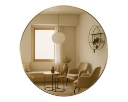 XXL Spiegel Rond 120cm Goud
