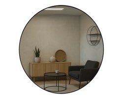 XXL Spiegel Rond 120cm Zwart