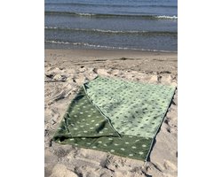 XXL Strand - Massage - Sauna Handdoek, met Telefoon Zakken, en Kussen uitsparing- Groen - 100% van Katoen