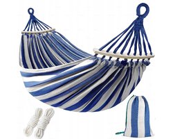 XXL Tuinhangmat 2-zits 270x150cm, 200kg, met Houten Frame