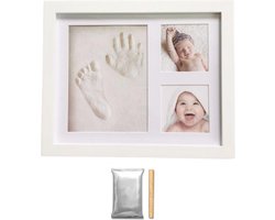 XYZ Goods Baby Fotolijst - met Klei Afdruk Voet en Hand ( Gipsafdruk baby ) - Kraamcadeau Jongen / Kraamcadeau Meisje - Babyshower - Kraampakket / Geboorte Cadeau - Baby Artikelen