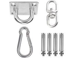 XYZ Goods - Luxe Plafondhaak - Hangmat Bevestigingsset - Schommelhaak - Ophangsysteem - Ophanghaak - Plafondbeugel - Bokszak - Schommelstoel - Hangstoel - RVS