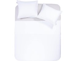 Y-NOT - Crispy Cotton Effen - Dekbedovertrek - 100% Katoen - Eenpersoons - 140x200/220 cm - Wit