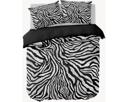 Y-not® - Luxe Velvet Tijger Zilver Goud Dekbedovertrek met Chique Hotelontwerp - Kreukvrij en Anti-allergisch - Inclusief Kussenslopen - 2 Persoons 200x200/220 - Wasbaar op 40°C - 100% Microvezel