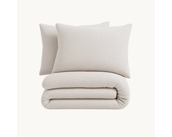Y-NOT™ - Mousseline Offwhite - Dekbedovertrek - 200x200/220 2-Persoons - 2 kussenslopen 60x70cm - 160TC 2 layer mousseline 100% katoen - 30 dagen proefslapen