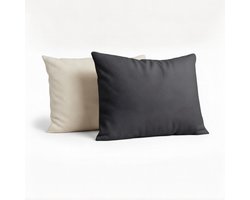 Y-NOT Signature Jersey Kussenslopen Set - Fleece Antra/Greige - 60x70 cm - 2-pack - Zachte Kussenhoezen voor Comfortabele Nachtrust