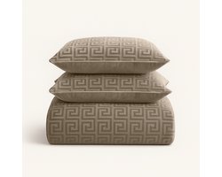 Y-NOT™ - Velvet Designer Taupe - Dekbedovertrek - 140x200/220 1-Persoons - 1 kussensloop 60x70cm - 30 dagen proefslapen