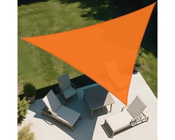 YAGXIG Driehoek schaduwdoek - terraszonnescherm - driehoekige buitenluifel - UV-beschermd - geschikt voor terrassen, dakterrassen en buitengebruik - oranje - 3*3*3m