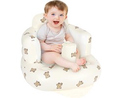 YAGXIG opblaasbaar babyzitje - draagbaar opblaasbaar babyzitje - ingebouwde luchtpomp - oefenstoel geschikt voor baby's vanaf 6 maanden oud - peuterreiszitje - vorm van beerkop