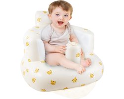 YAGXIG opblaasbare kinderstoel - babysofa met rugleuning - geschikt voor baby's vanaf 6 maanden - zomer opblaasbaar babyzitje - babyfeeststoel - kinderstoel voor buiten met tijgerkoppatroon