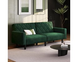 Yaheetech 2-Seater Sofa, 159 cm Upholstered Sofa Made of Velvet Fabric, Small Sofa Couch, 140.5 x 94 cm Lying Surface, Double Sofa for Living Room/Bedroom, Green