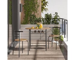 Yaheetech Dining Room Chairs, Dining Set for 2 People, Table Set with Wooden Leg, 1 Dining Room with Storage Compartment and 2 Kitchen Chairs with Backrest, 80 x 53 x 73.5 cm, Brown