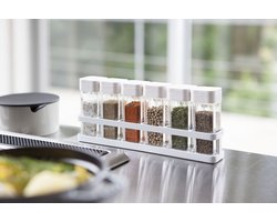 Yamazaki 6 Kruidenpotjes met Standaard - Tower - Wit