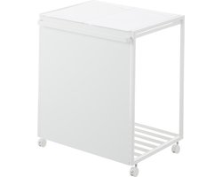 Yamazaki Afvalscheidingsprullenbak met wielen - 2 comp - Tower - Wit