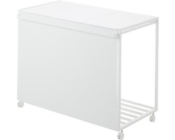 Yamazaki Afvalscheidingsprullenbak met wielen - 3 comp - Tower - Wit