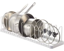 Yamazaki Keukenkast Organiser voor Pannen en Deksels - Tower - Wit