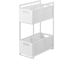Yamazaki Keukenrek met Manden - 2 niveaus - Tower - Wit