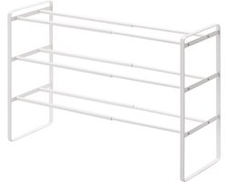Yamazaki Schoenenrek Uitschuifbaar - Frame - 3 niveaus - Wit
