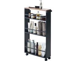 Yamazaki Smalle Trolley voor Keuken of Badkamer - Tower - Zwart