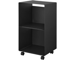 Yamazaki Tower Platenkast 2-laags op wielen - Zwart
