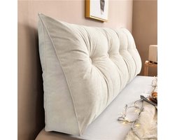 Yanman Grote wigvormige kussens voor het bed hoofdeinde, driehoekig rust- en leeskussen, lendensteunkussen, taille rugleuning, zachte positioneringssteun voor op de bank of dagbed, 135 x 50 x 20 cm
