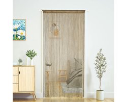 YaoYue Doorway String Gordijn Deurgordijnen, Boho Hippie Hangende Franje Ruimteverdeler voor Patio Slaapkamer Kast Keuken Wasserij, Kamer Raam Muur Deur Decor (100 x 280 cm, Ecru)