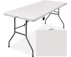 YAR Inklapbare Tafel – Klaptafel – Campingtafel – Vouwtafel Buiten – Weerbestendig – 180 x 70 x 74 cm – Wit