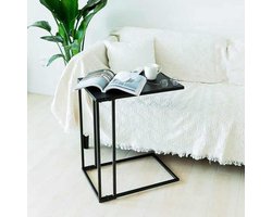 YASHome Bijzettafel - Bijzettafeltje - Banktafel - Laptoptafel - Tafeltje - Salontafels - Kleine Koffietafel - Bedtafeltje Industrieel -