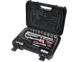 YATO Professionele Dopsleutelset en bitset - 72-Delig - 1/2& 1/4