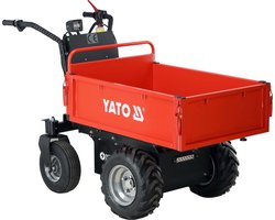 YATO YT-86120 Elektrische Mini Dumper / Accu Kruiwagen 500 kg - 1000W Brushless - 48V 32Ah - Met Gasveer Kiepmechanisme, LED Verlichting & LCD Display
