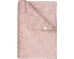 Yellow Bed Sprei Audrey - Bedsprei 2 persoons - Weving patroon - 270x260 cm - Roze