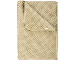 Yellow Bed Sprei Audrey - Bedsprei Tweepersoons - Weving patroon - 270x260 cm - Beige