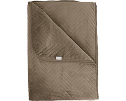 Yellow Bed Sprei Madeline - Bedsprei 1 persoons - Visgraat patroon - 180x260 - Taupe