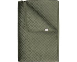 Yellow Bed Sprei Victoria - Bedsprei 1 persoons - Ruiten patroon - 180x260 cm - Groen