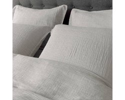Yellow Dekbedovertrek Garza - Tweepersoons - 50% Katoen 50% Mousseline - Vaporous Grey - 200x200 cm