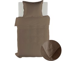 Yellow Dekbedovertrek Suite Saint Tropez - Linnen Katoen - Dekbedovertrek - Plaza Taupe - 140x200-220 cm - 45% Linnen - 55% Katoen - Eenpersoons