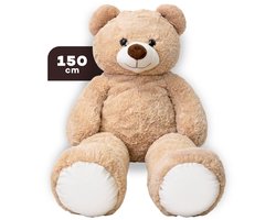YellowPack XXXL Knuffel beer 150 cm Beige – Grote Teddybeer – Mega Knuffelbeer – Zachte Pluche Knuffel – Grote Knuffelbeer Cadeau voor Kinderen