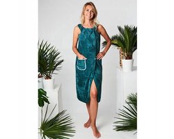 YEYE Fluwelen Pareo Badjas met Bandjes - Groen