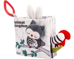 Yippiez - Zacht Knisperboek Baby Uil - Met Piepend Drukfluitje - Sensorisch Speelgoed voor Box - Kraamcadeau - Kraamkado activiteitenspeelgoed voor baby's