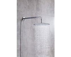 Ymonde® - Hogedruk Douchekop - Krachtige Waterstraal - Regendouche Energiezuinig - 20 CM Diameter - Energiezuinige Grijs Zilvere Douche - 20 Centimeter Doorsnede Zilver Grijze Hoofddouche - ABS Chroom