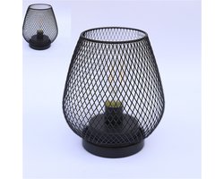 Ynkkvre - 2-pack tafellamp, op batterijen, binnen- en buitenverlichting voor op het terras, slaapkamer, woonkamer (inclusief lamp) zwart