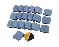 Ynkkvre - 20x Duurzame Teflon Meubelglijders – Zelfklevend – Vierkant 25 mm – Bescherming voor Vloeren, Laminaat, Hout en Tegels – Geluiddempende Glijders voor Stoelen, Banken en Tafels