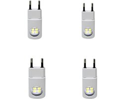 Ynkkvre -4-Pack LED Nachtlampje Stekkerdoos Licht, Sanftes, warmwit Licht, Schemering tot Zonsopgang Nachtlampje, Sfeerverlichting, Nachtlampje voor Slaapkamer, Badkamer, Kinderkamer, Gang, Keuken