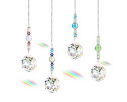 Ynkkvre - 4 stuks Kristallen Hangers – Regenboog Suncatcher Decoratie – Kristallen Bol Ophangdecoratie voor Huis, Kantoor en Tuin