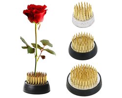 Ynkkvre - Bloemkikker - Ikebana - Bloemschikken - Cadeaus voor Tuinliefhebbers - Kenzan - Messing Pinnen voor Stevige Houding - 3-Maten Set Inclusief - Rubberen Antislip Onderkant - Geschikt voor Beginners en Experts - Duurzaam en Corrosiebestendig