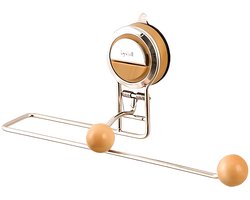 Ynkkvre - Keukenrolhouder met Zuignap - Keukenrolhouder met Sterke Zuignap – Met Automatische Veerhendel en L-Haak – Stevige Metalen Papierrolhouder voor Keuken, Badkamer & Tegels